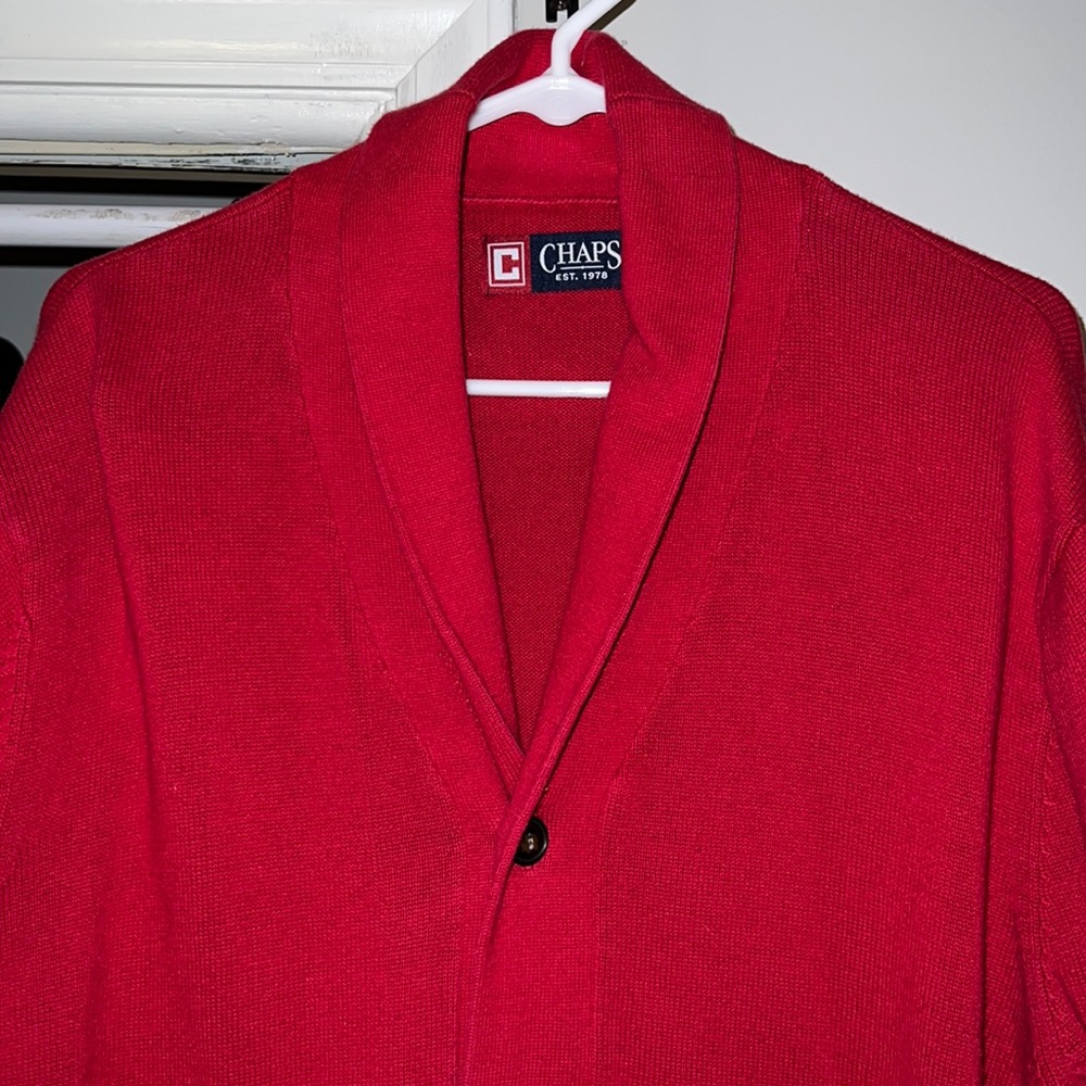 Chaps Men’s Large Red Cardigan